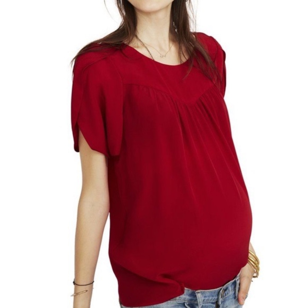 Hatch Maternity The Tulip Blouse in Scarlet
